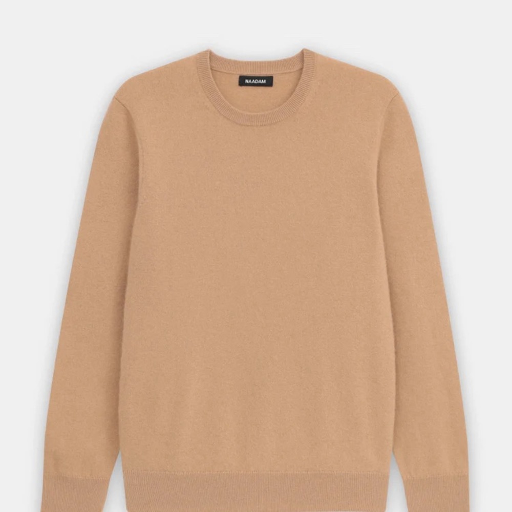 Naadam Beige Crewneck Sweater women small